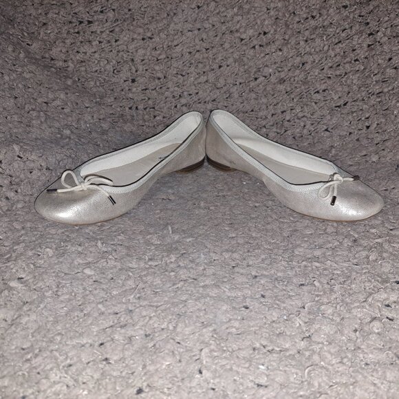 MASSIMO DUTTI-Gold Metallic Brushed Leather Ballet Flats-Sz 38-Excellent - Picture 4 of 8